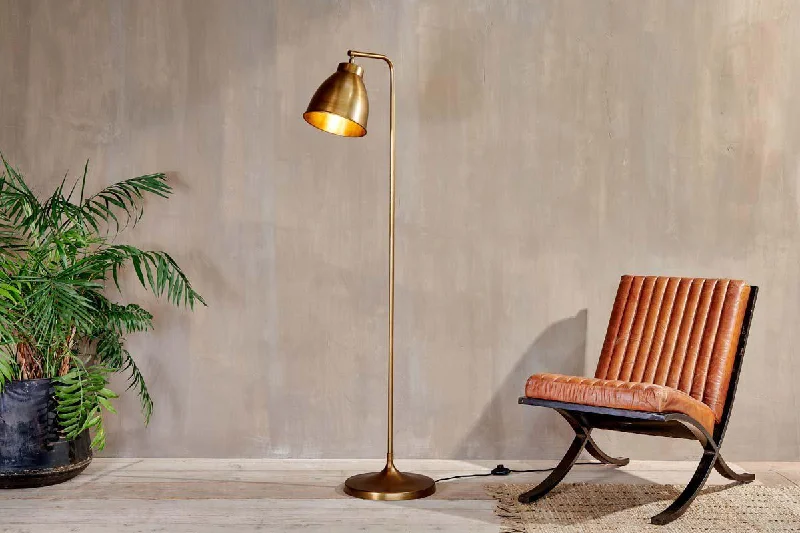 Metal Floor Lamp with a Matte Black Finish for a Sleek LookMuturi Floor Lamp - Antique Brass