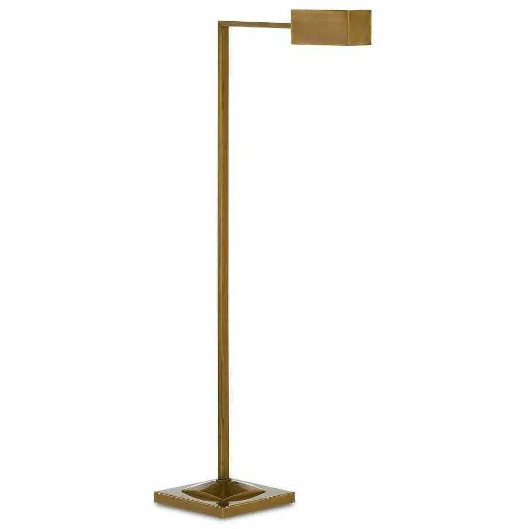 Glass Floor Lamp with Frosted Shades for Soft Diffused LightPolished Antique Brass Ruxley Brass Floor Lamp