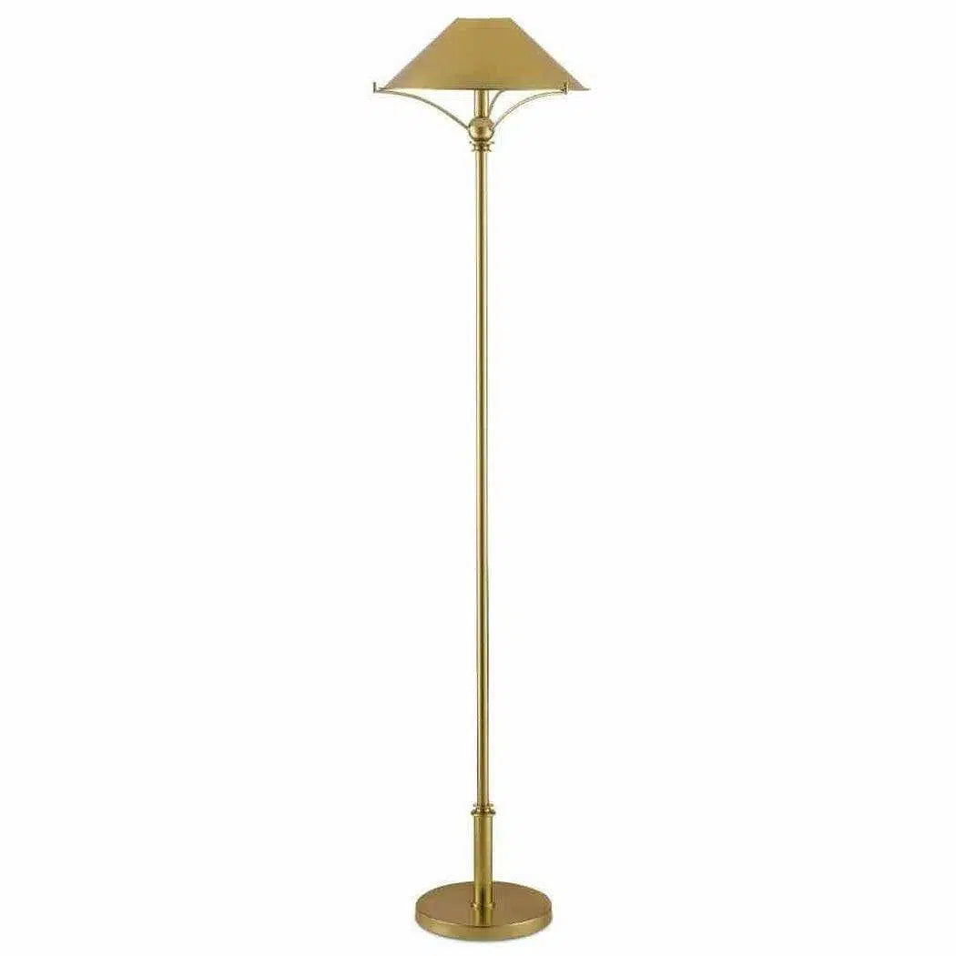 Glass Floor Lamp with Frosted Shades for Soft Diffused LightPolished Brass Maarla Brass Floor Lamp