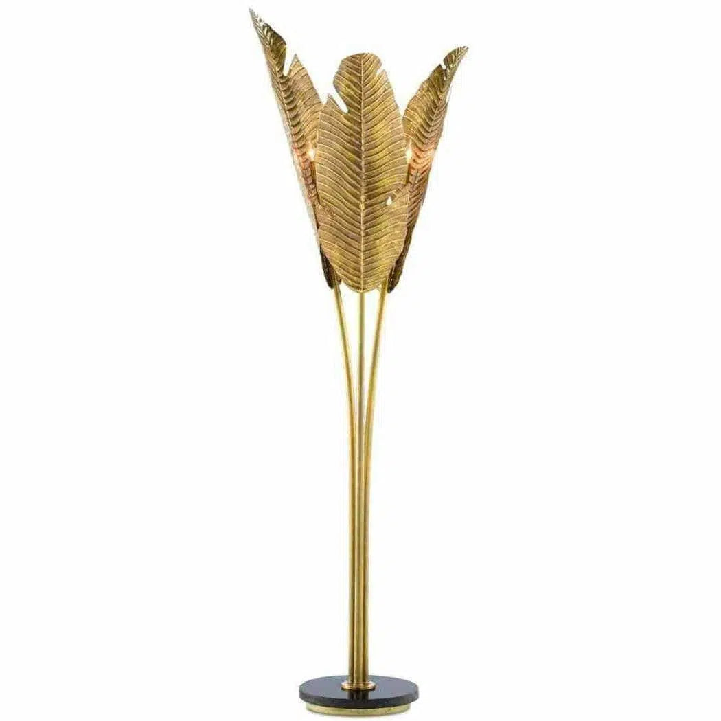 Adjustable Height Floor Lamp for Versatile Lighting NeedsVintage Brass Black Tropical Floor Lamp