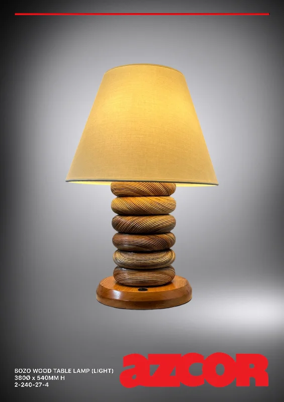 rustic farmhouse table lamps for cozy kitchensBozo Wood Table Lamp