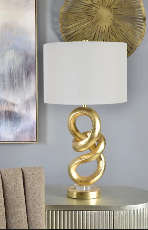 ceramic table lamps with hand painted designs for an artistic touchGold TABLE LAMP