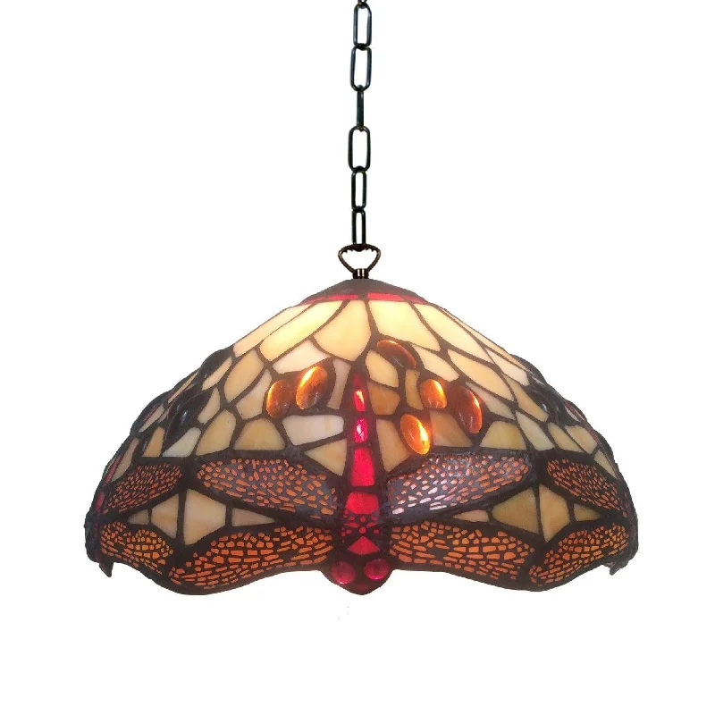 Japanese - Inspired Ceiling Lights with Shoji - Screen - like DiffusersJapanese - Inspired Ceiling Lights with Shoji - Screen - like DiffusersGolden Dragonfly Small Tiffany Ceiling Light