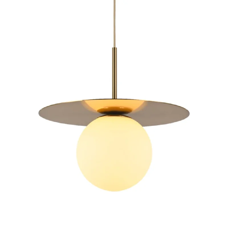 Japanese - Inspired Ceiling Lights with Shoji - Screen - like DiffusersJapanese - Inspired Ceiling Lights with Shoji - Screen - like DiffusersGolden LED Metal Disc Pendant Light