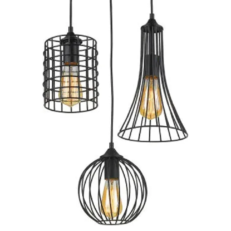 Tropical - Themed Ceiling Lights with Palm - Leaf Shapes and Rattan WrapsLineth Pendant Cluster