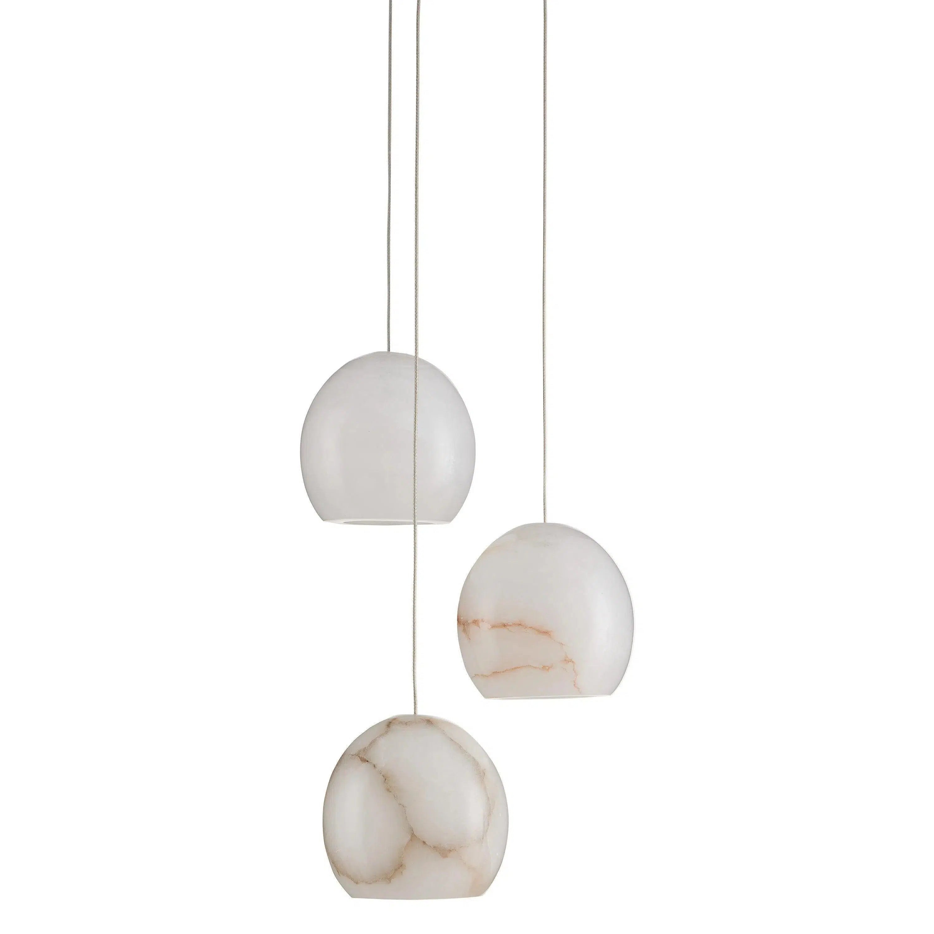 Metal Ceiling Lights in Brass, Copper, Stainless Steel, and IronNatural Painted Silver Lazio 3-Light Multi-Drop Pendant