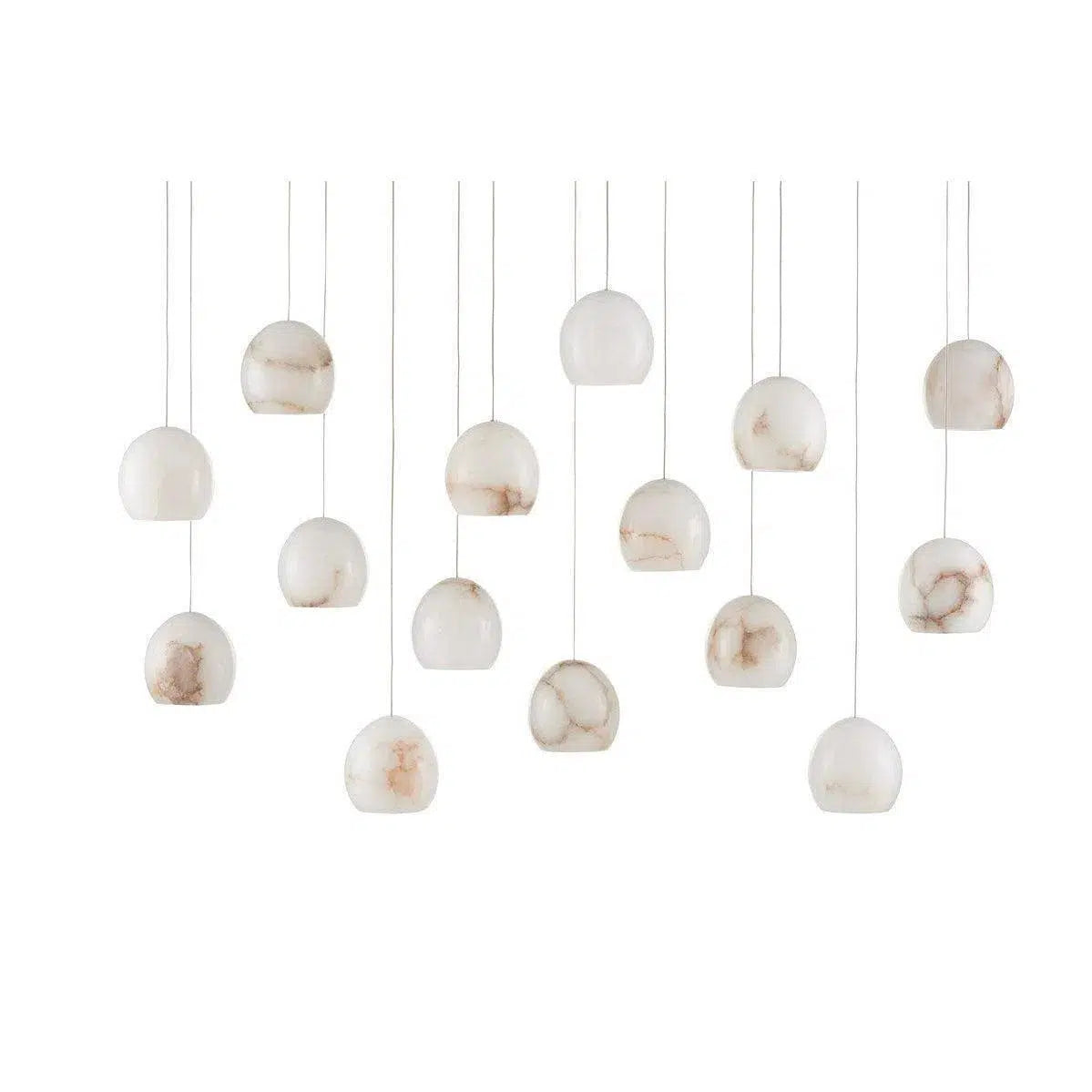 Crystal Ceiling Lights with High - Quality Swarovski CrystalsNatural Lazio Rectangular 15-Light Multi-Drop Pendant