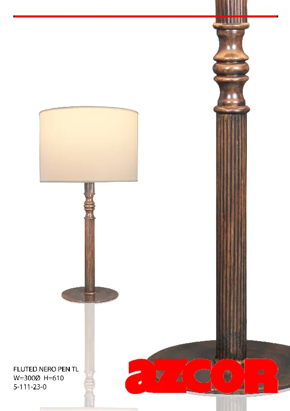 art deco table lamps with geometric shapes for a retro touchFluted Nero Pen Table Lamp